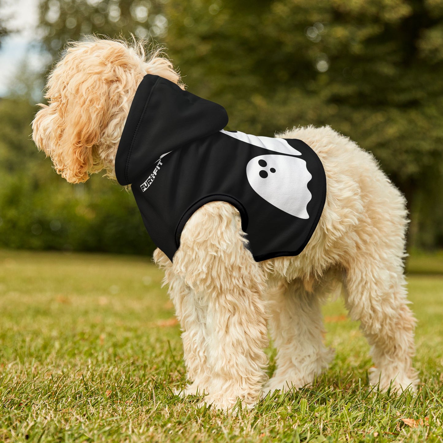 Pet Hoodie | Halloween with Ghosts (on Black)