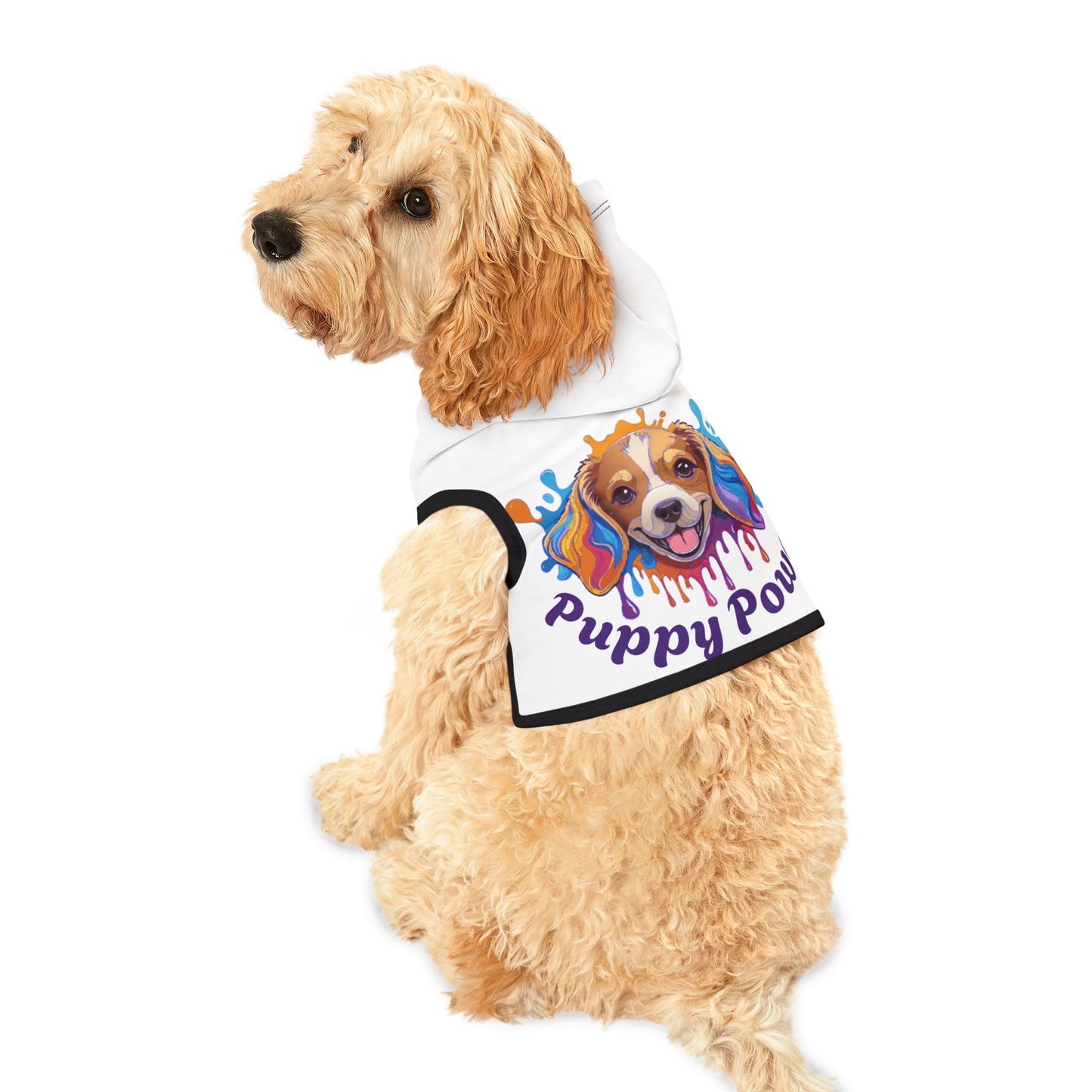 Pet Hoodie | "Puppy Power" (on White)
