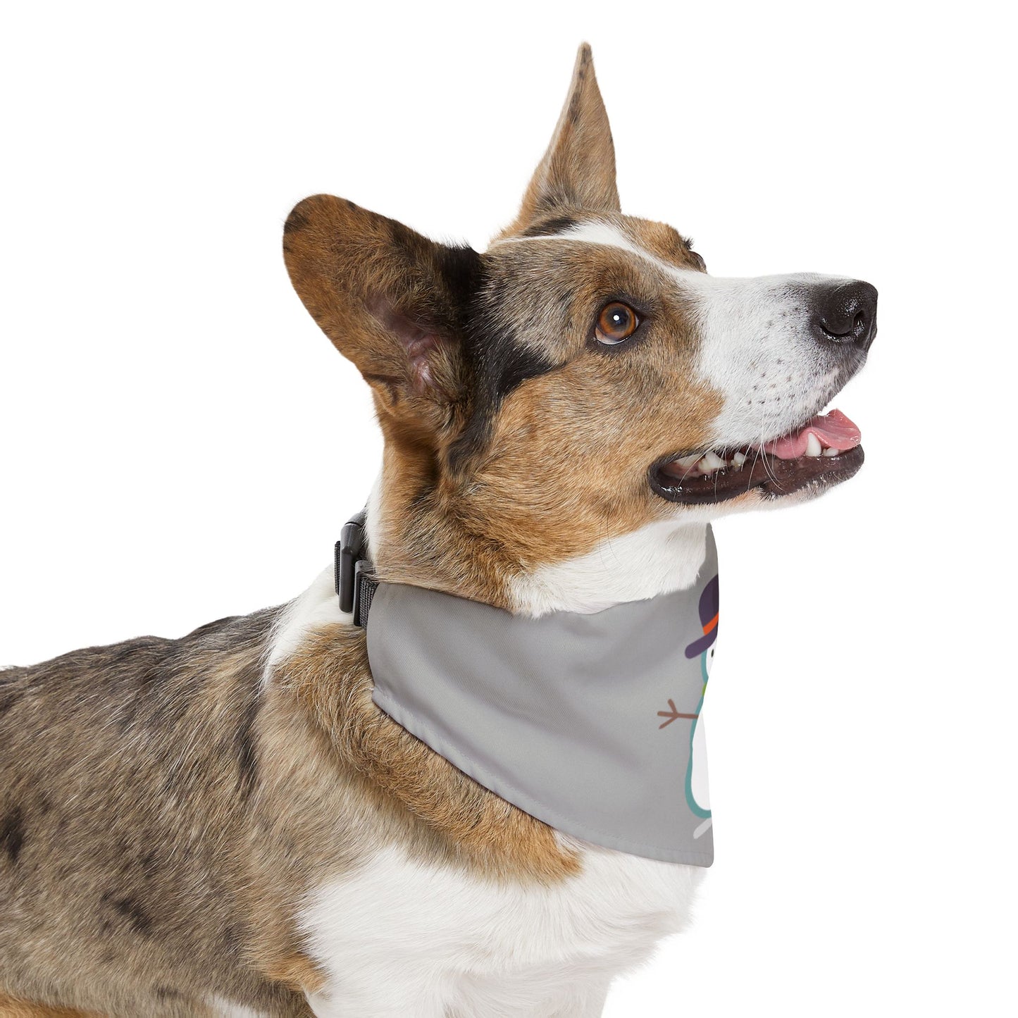 Pet Bandana Collar | "Snowman" (on Gray)