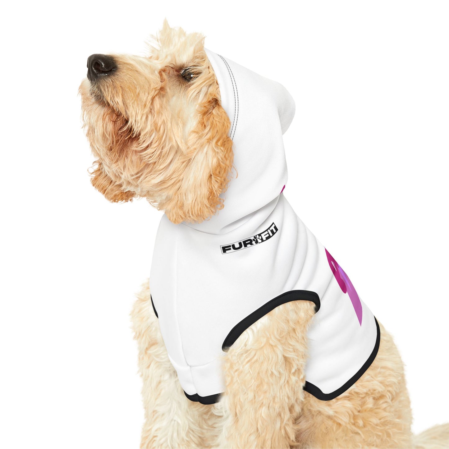 Pet Hoodie |  "Arf!" (on white)