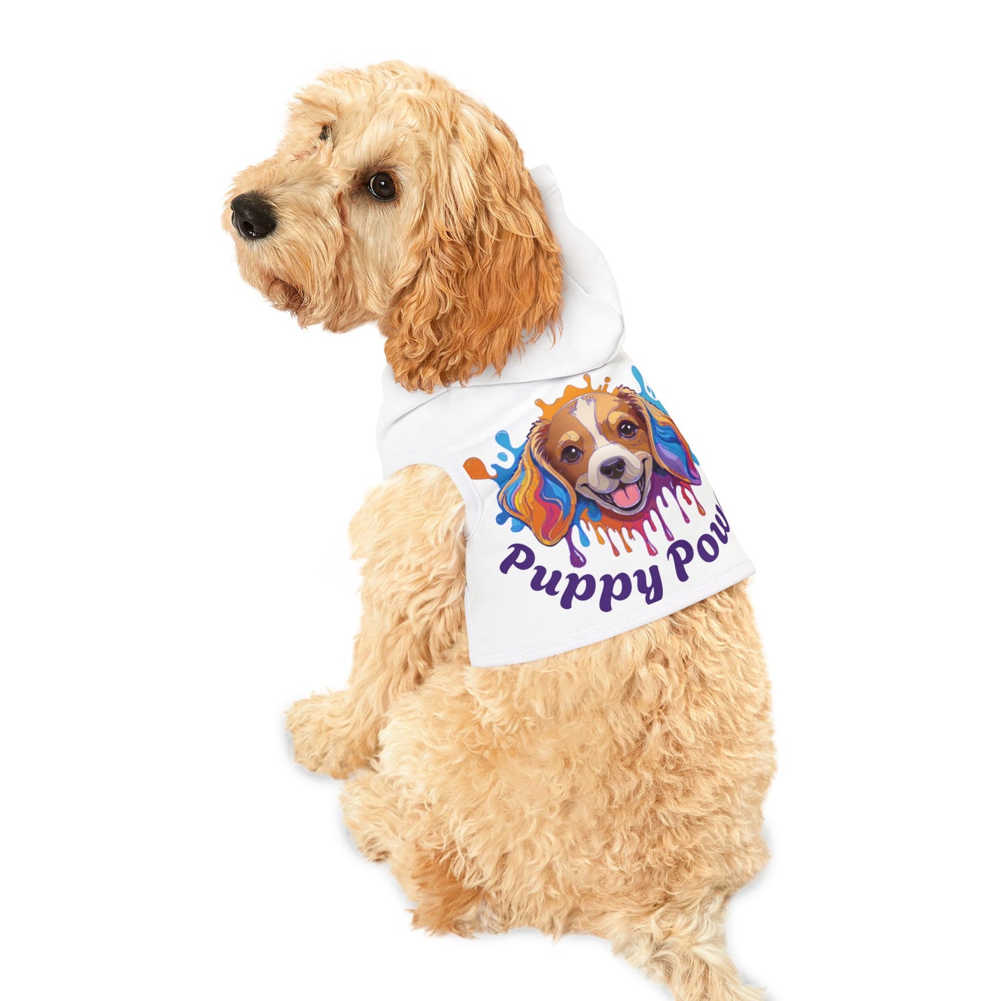 Pet Hoodie | "Puppy Power" (on White)