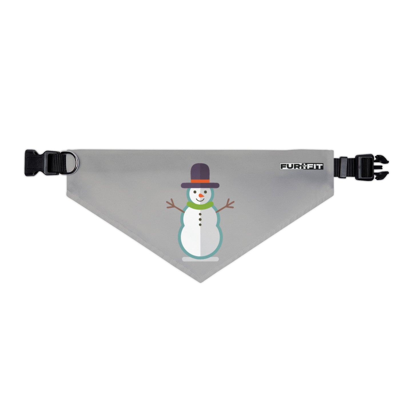Pet Bandana Collar | "Snowman" (on Gray)