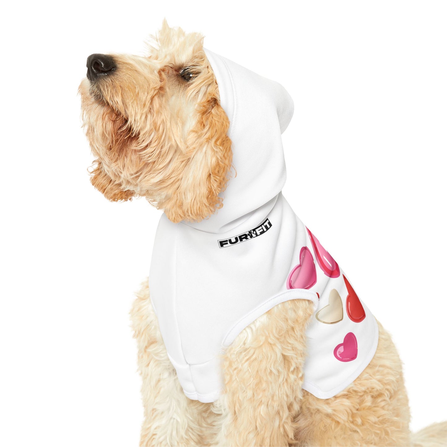 Pet Hoodie | "I Luv U" with Candy Hearts