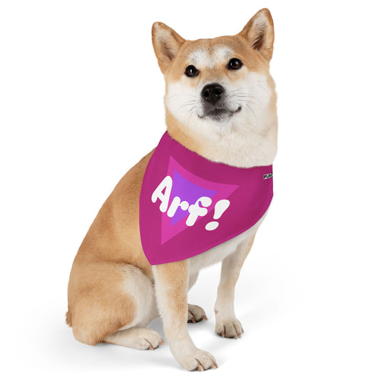 Pet Bandana Collar | "Arf!" (on Pink)