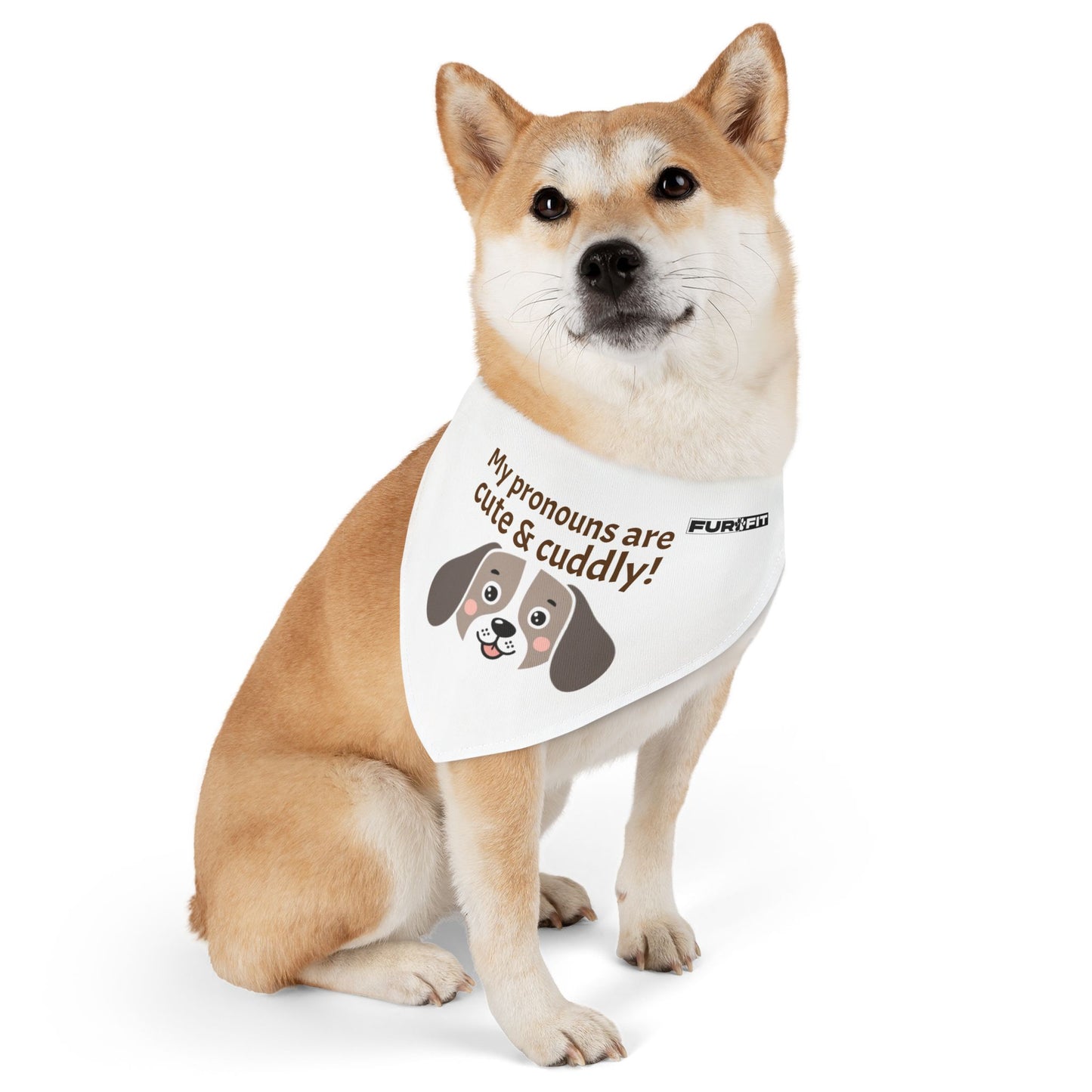 Pet Bandana Collar | "My pronouns are cute & cuddly"