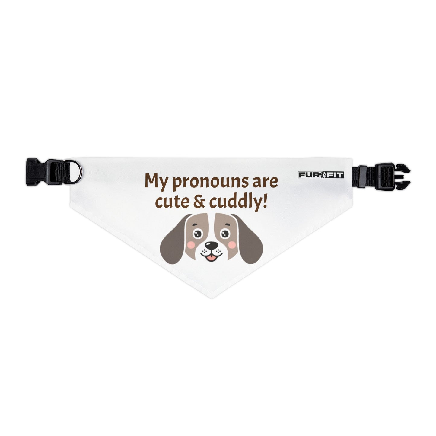 Pet Bandana Collar | "My pronouns are cute & cuddly"