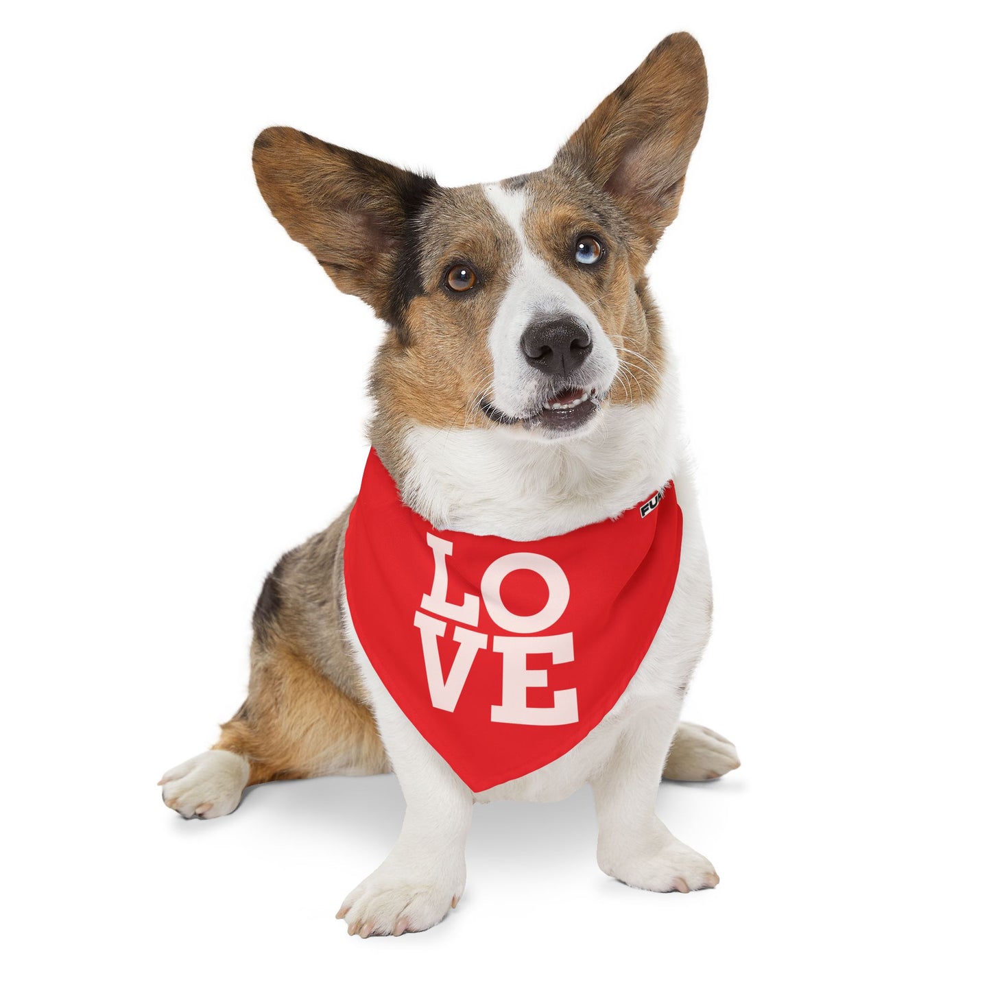 Pet Bandana Collar | "LOVE" (on Red)