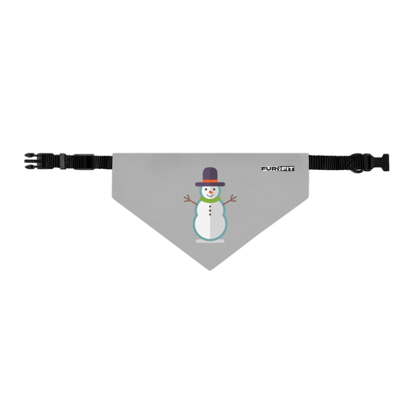 Pet Bandana Collar | "Snowman" (on Gray)