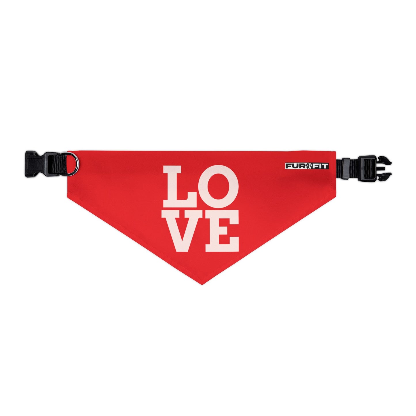 Pet Bandana Collar | "LOVE" (on Red)
