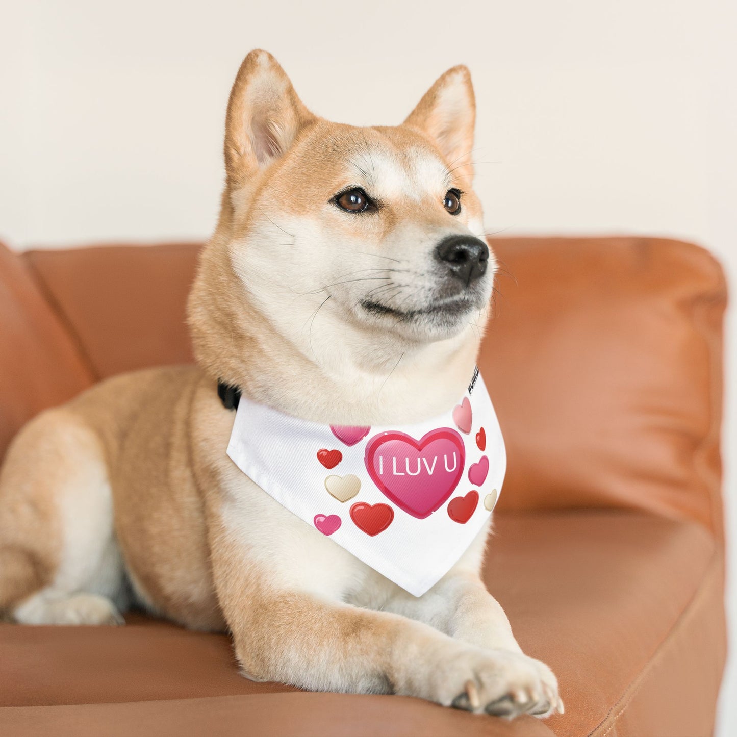 Pet Bandana Collar | "I Luv U" for Valentine's Day
