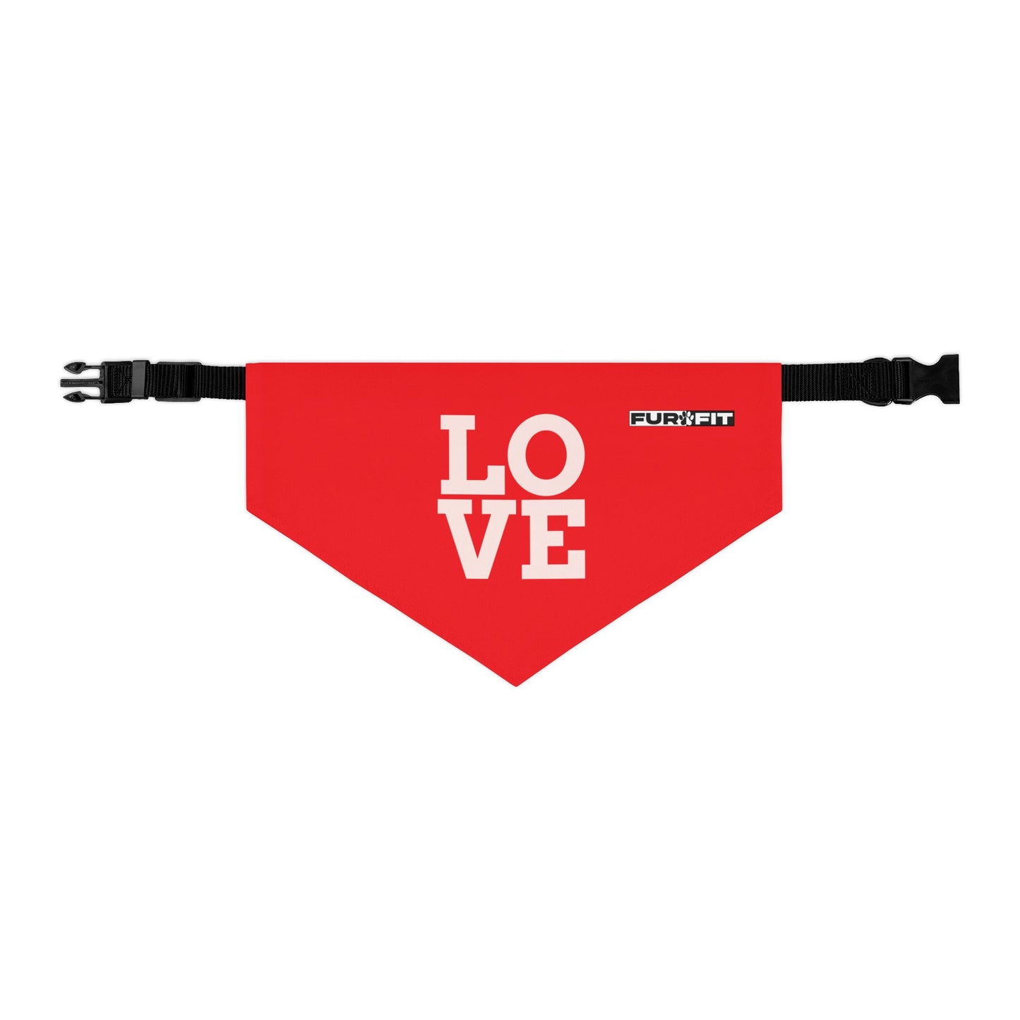 Pet Bandana Collar | "LOVE" (on Red)