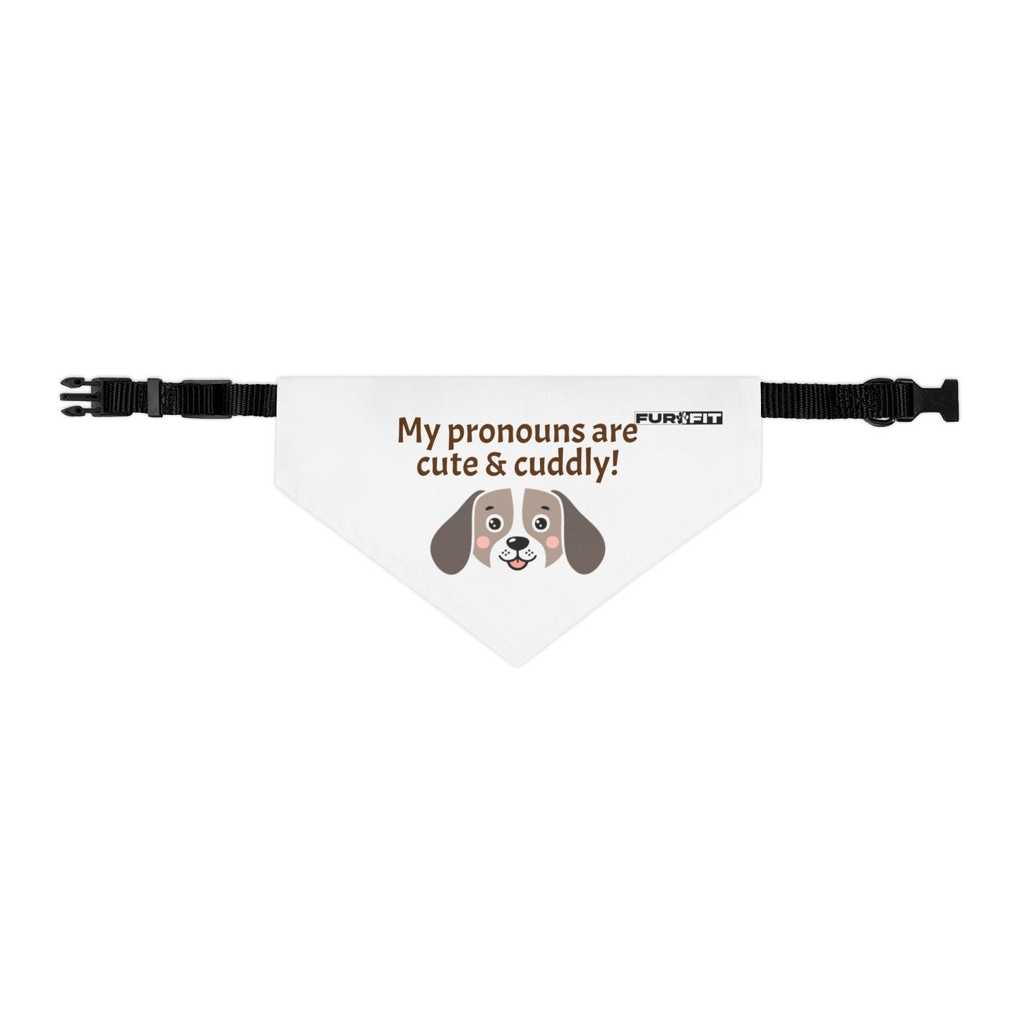 Pet Bandana Collar | "My pronouns are cute & cuddly"