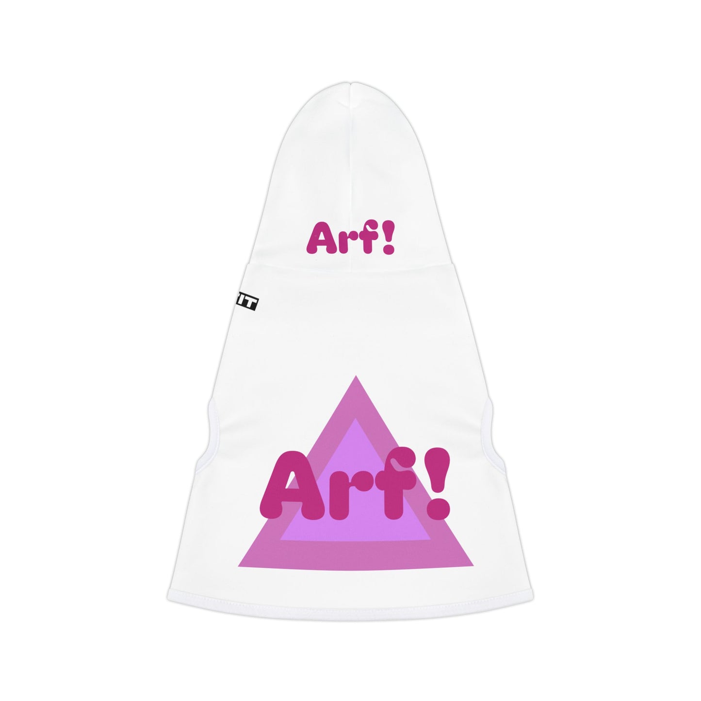 Pet Hoodie |  "Arf!" (on white)