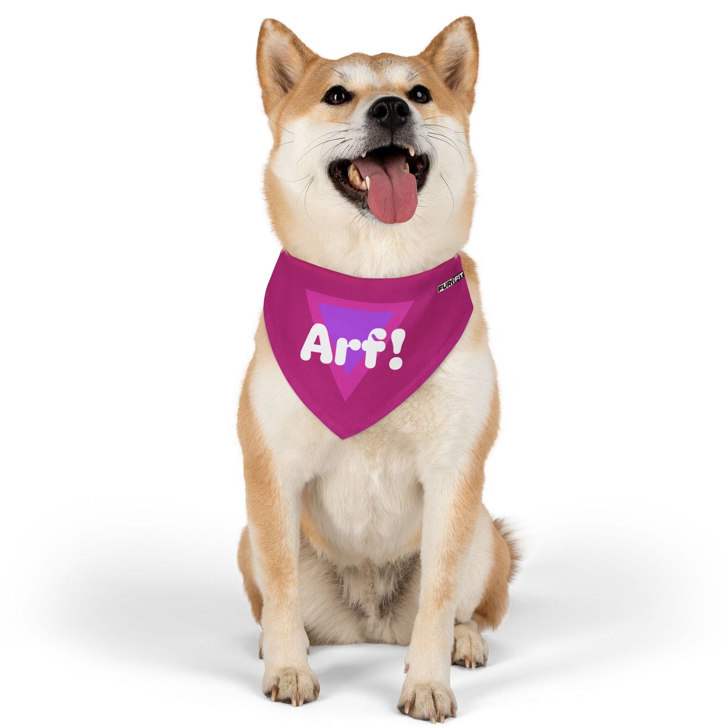 Pet Bandana Collar | "Arf!" (on Pink)