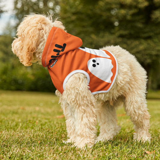 Pet Hoodie | "Trick or Treat" for Halloween (on Orange)