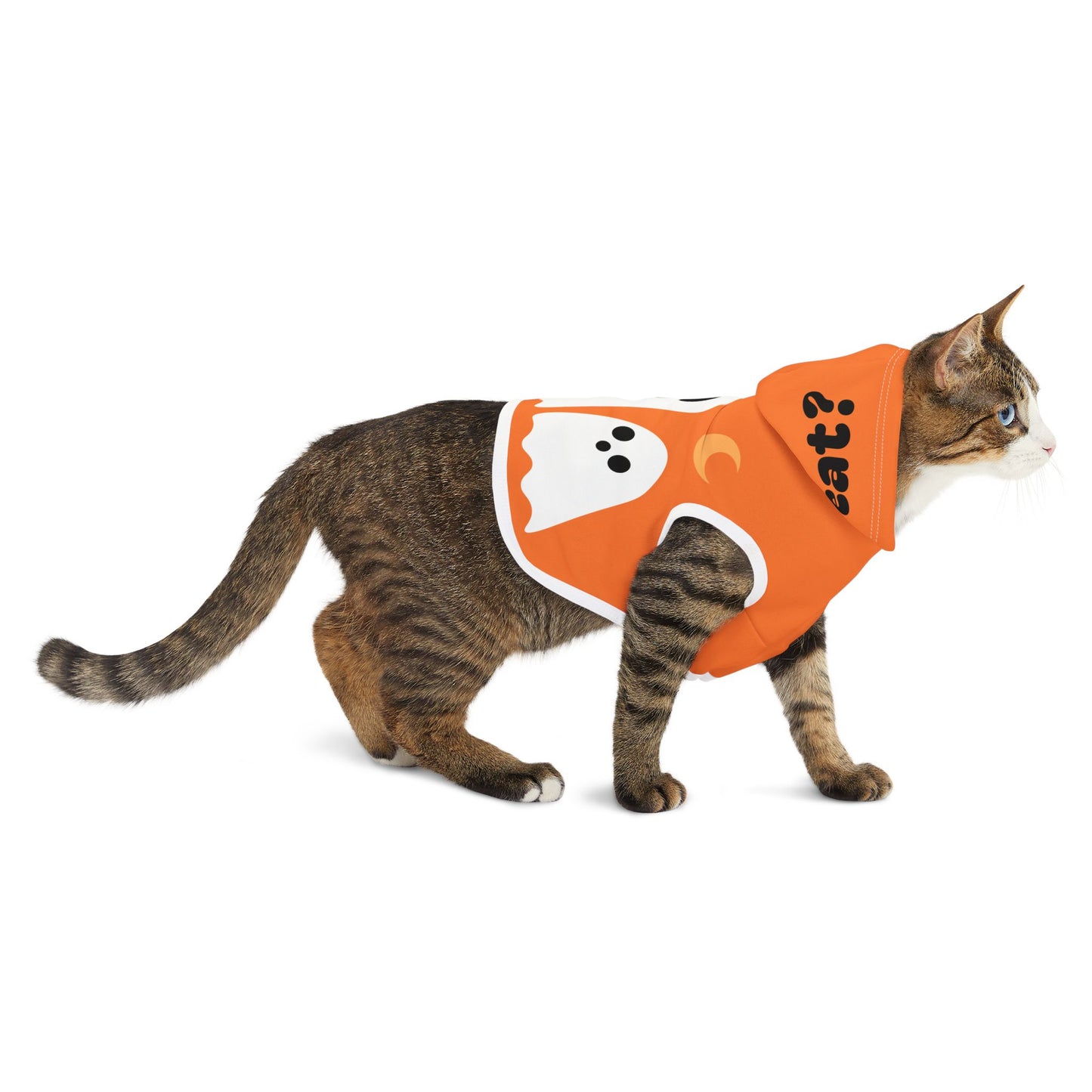 Pet Hoodie | "Trick or Treat" for Halloween (on Orange)