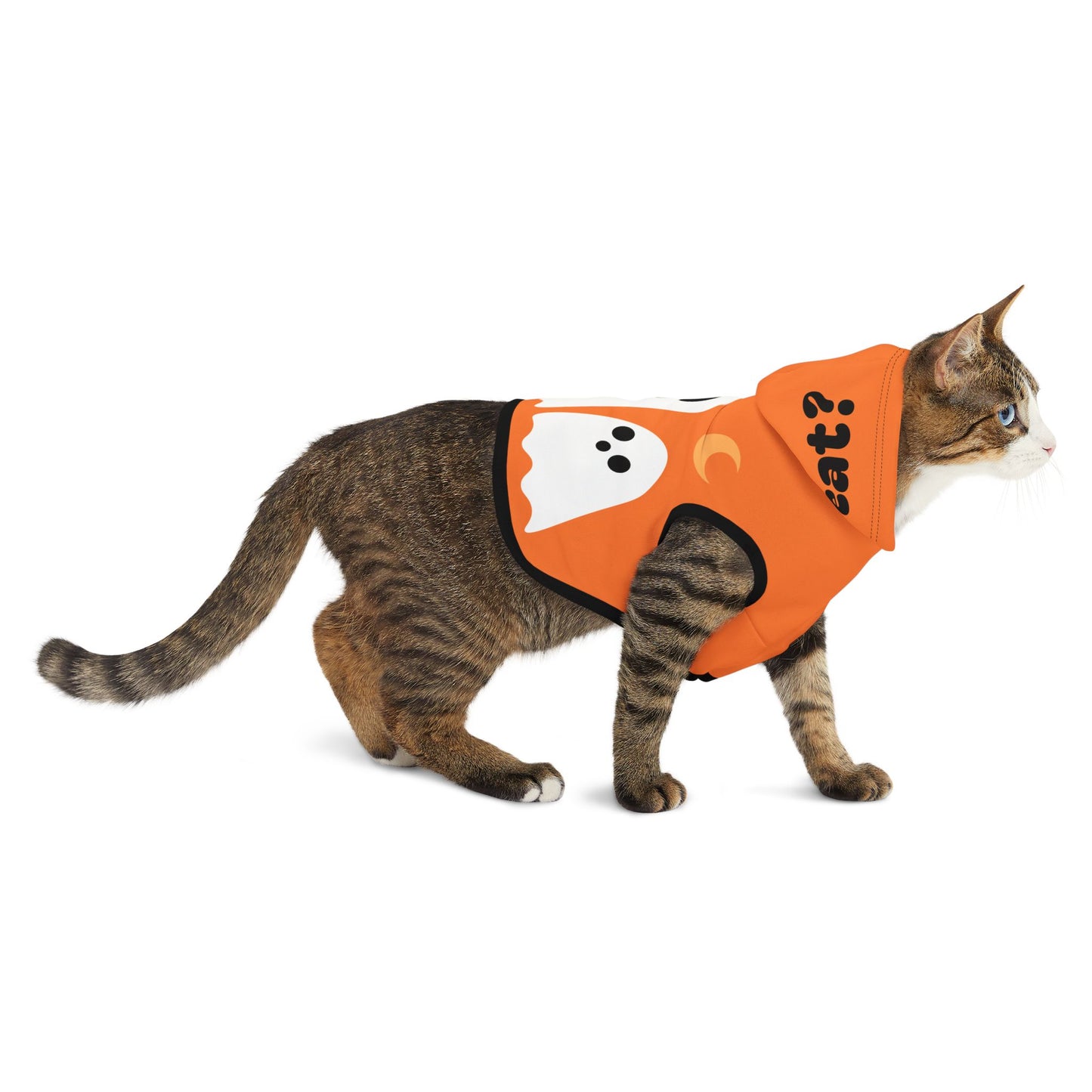 Pet Hoodie | "Trick or Treat" for Halloween (on Orange)