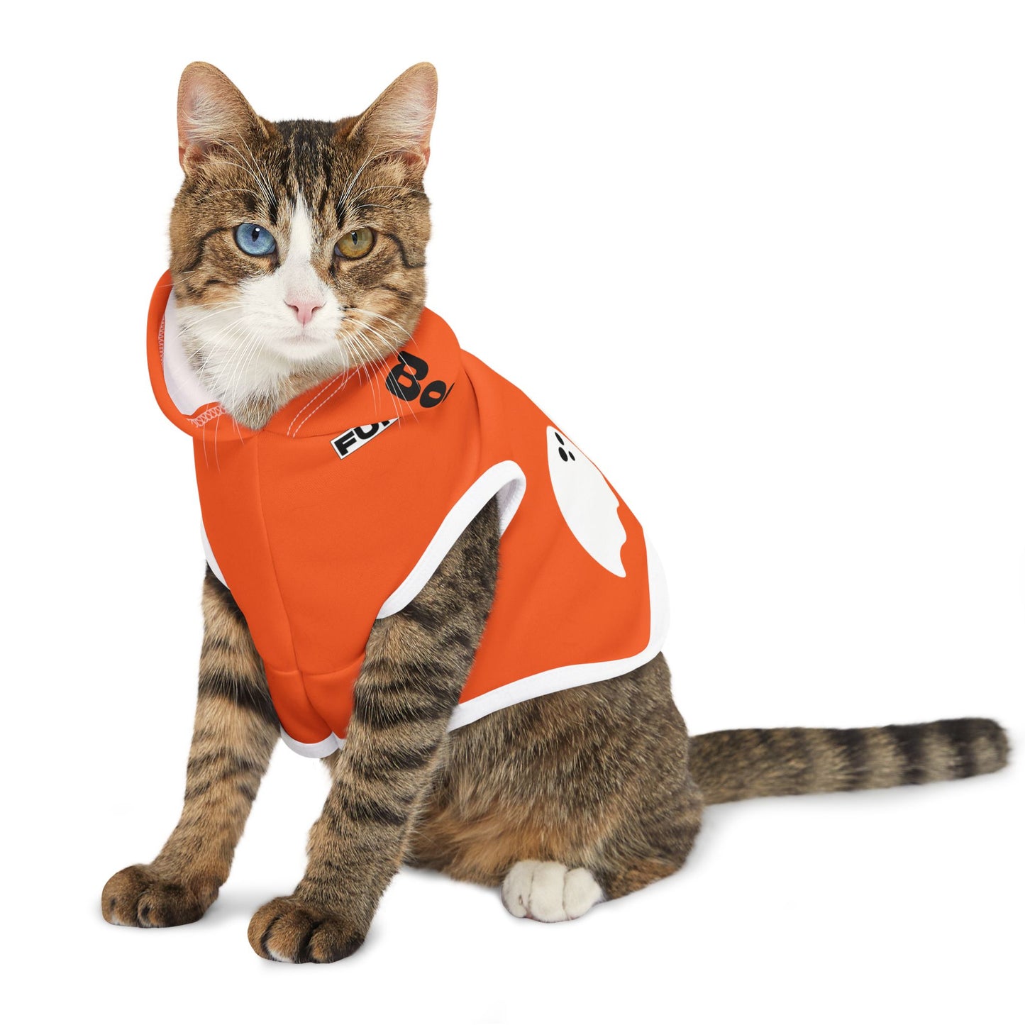 Pet Hoodie | Halloween design with Ghosts (on Orange)