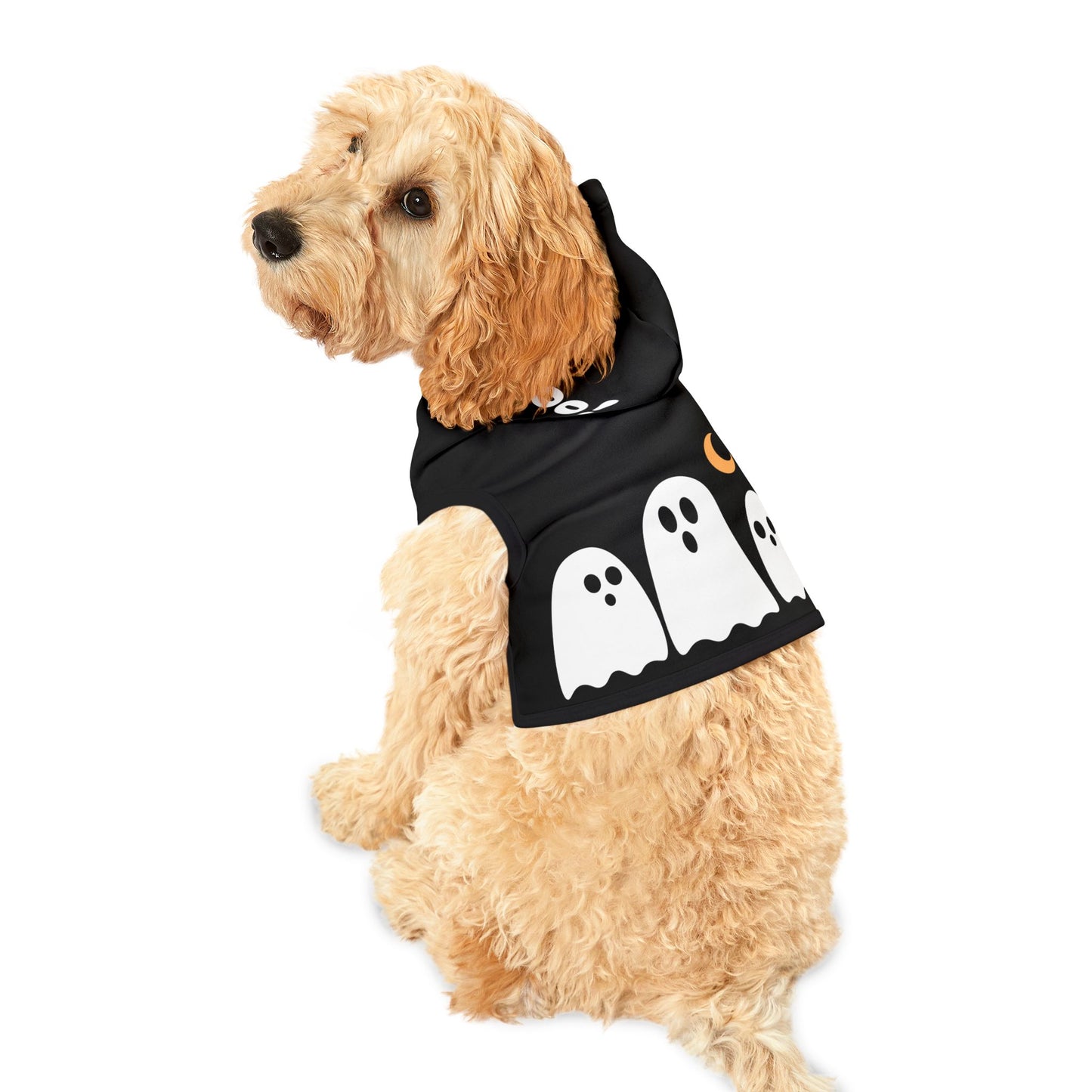 Pet Hoodie | Halloween with Ghosts (on Black)