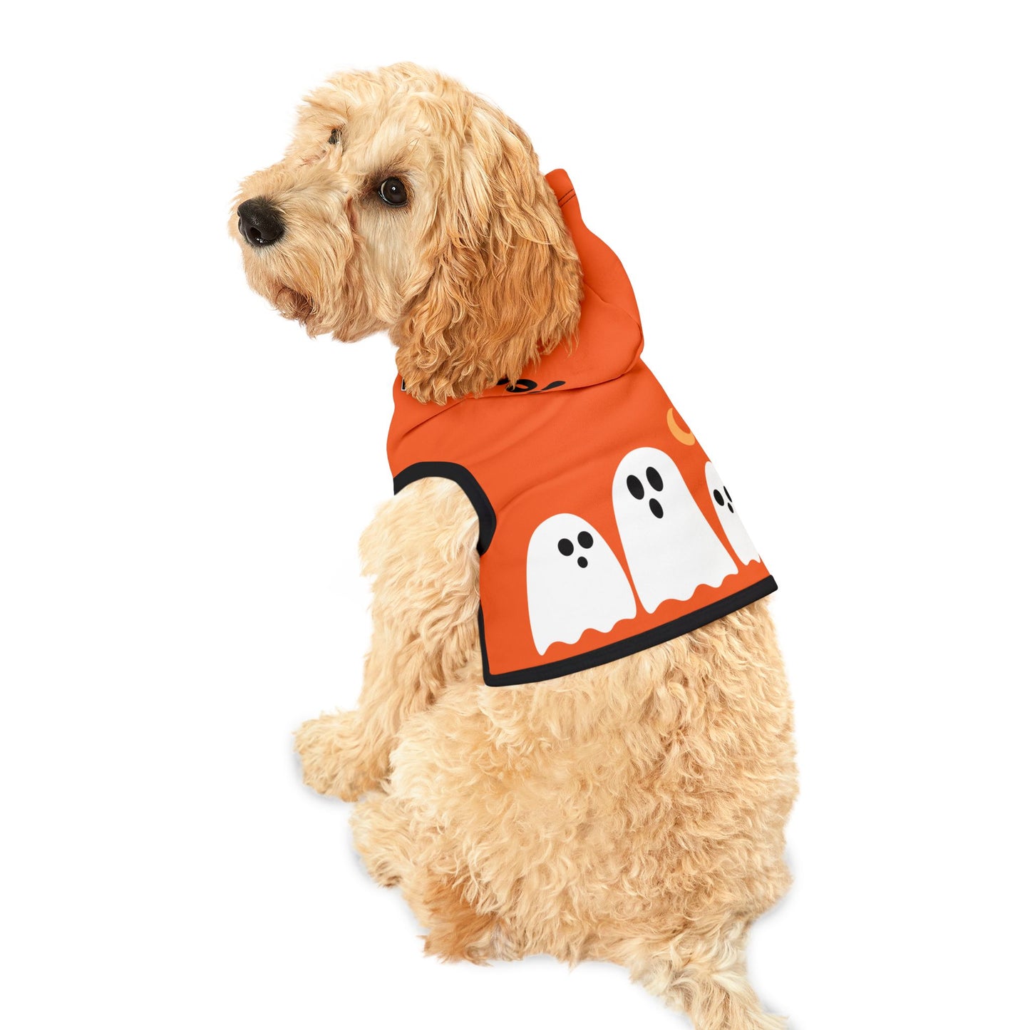 Pet Hoodie | Halloween design with Ghosts (on Orange)