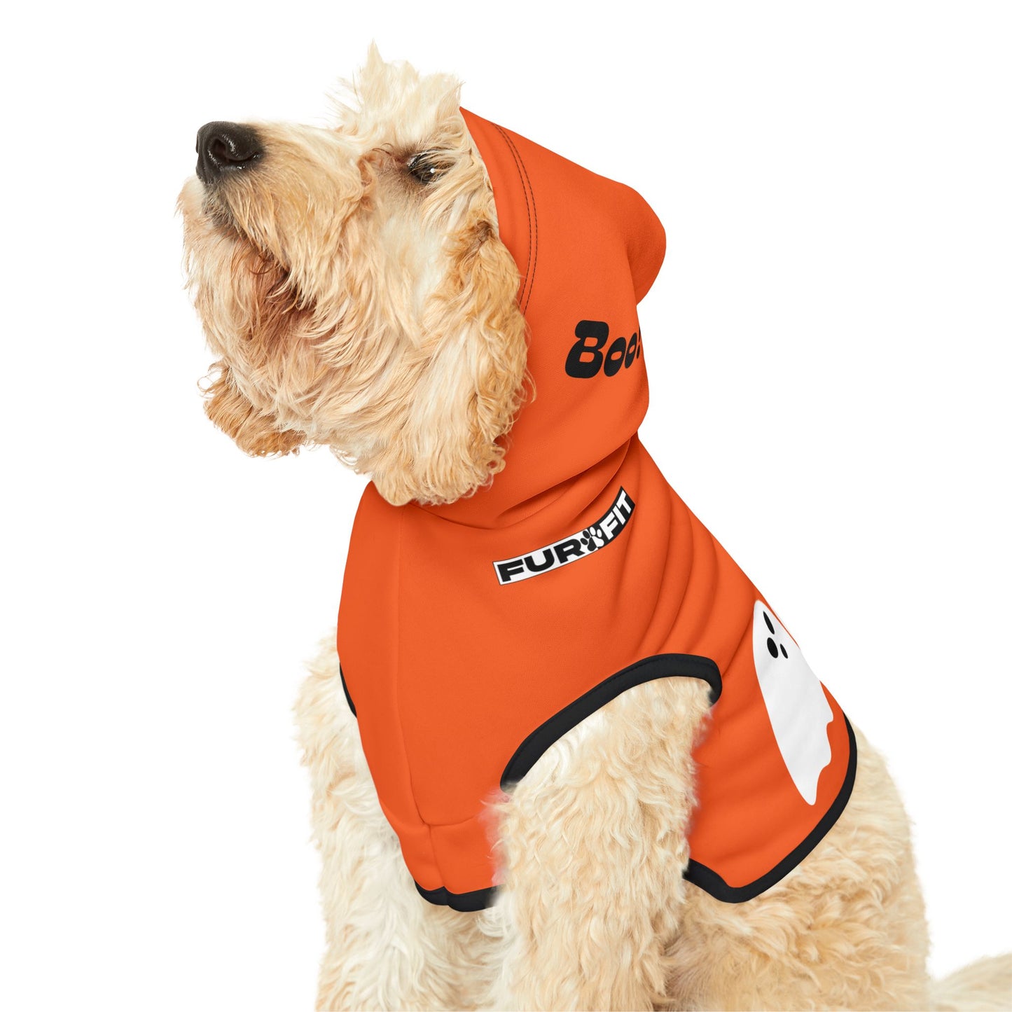 Pet Hoodie | Halloween design with Ghosts (on Orange)