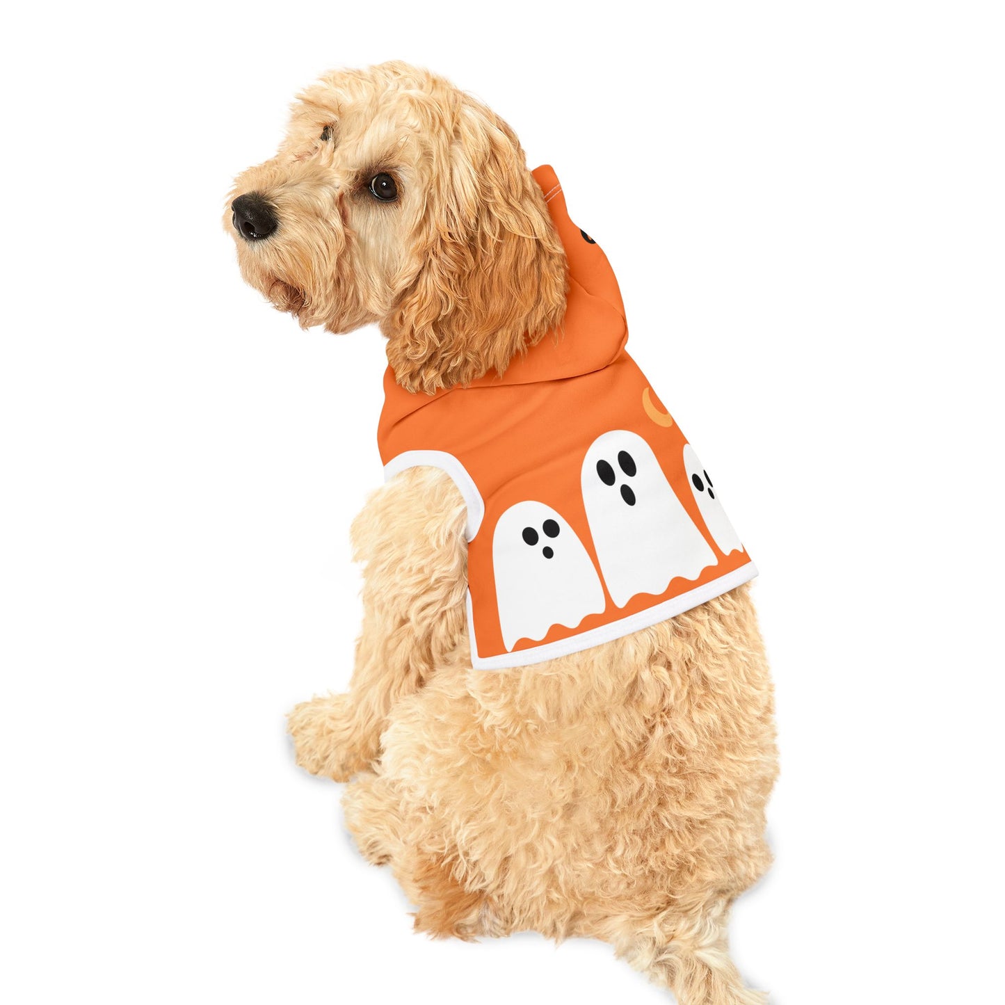 Pet Hoodie | "Trick or Treat" for Halloween (on Orange)
