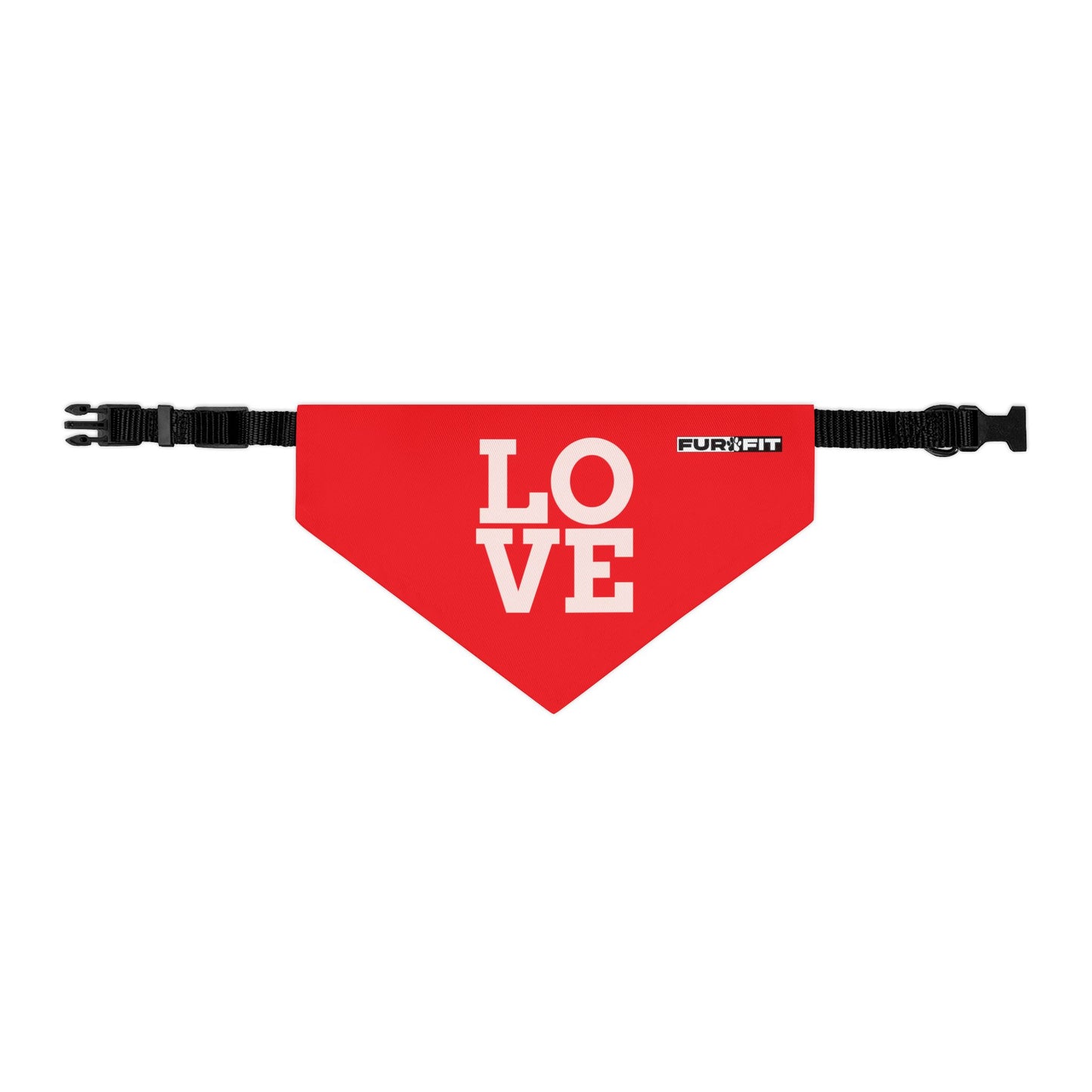 Pet Bandana Collar | "LOVE" (on Red)