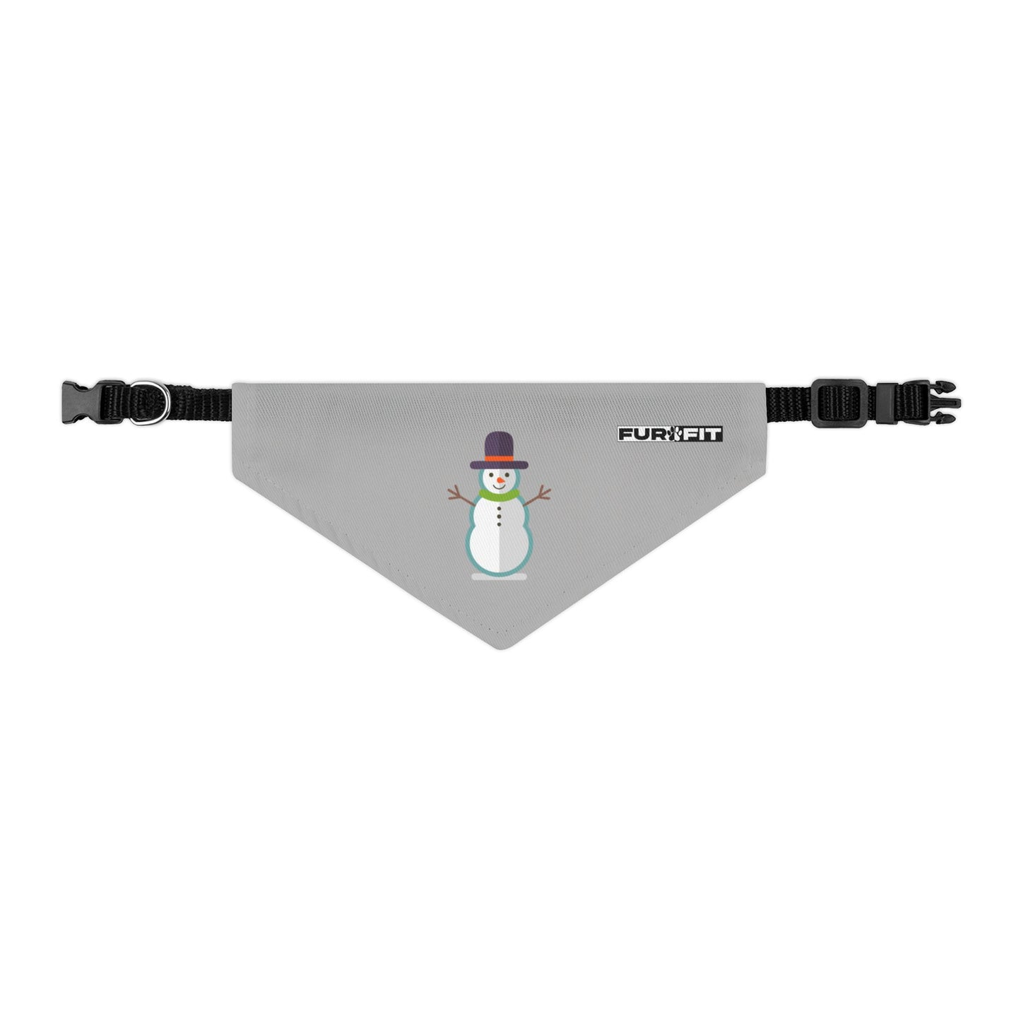 Pet Bandana Collar | "Snowman" (on Gray)