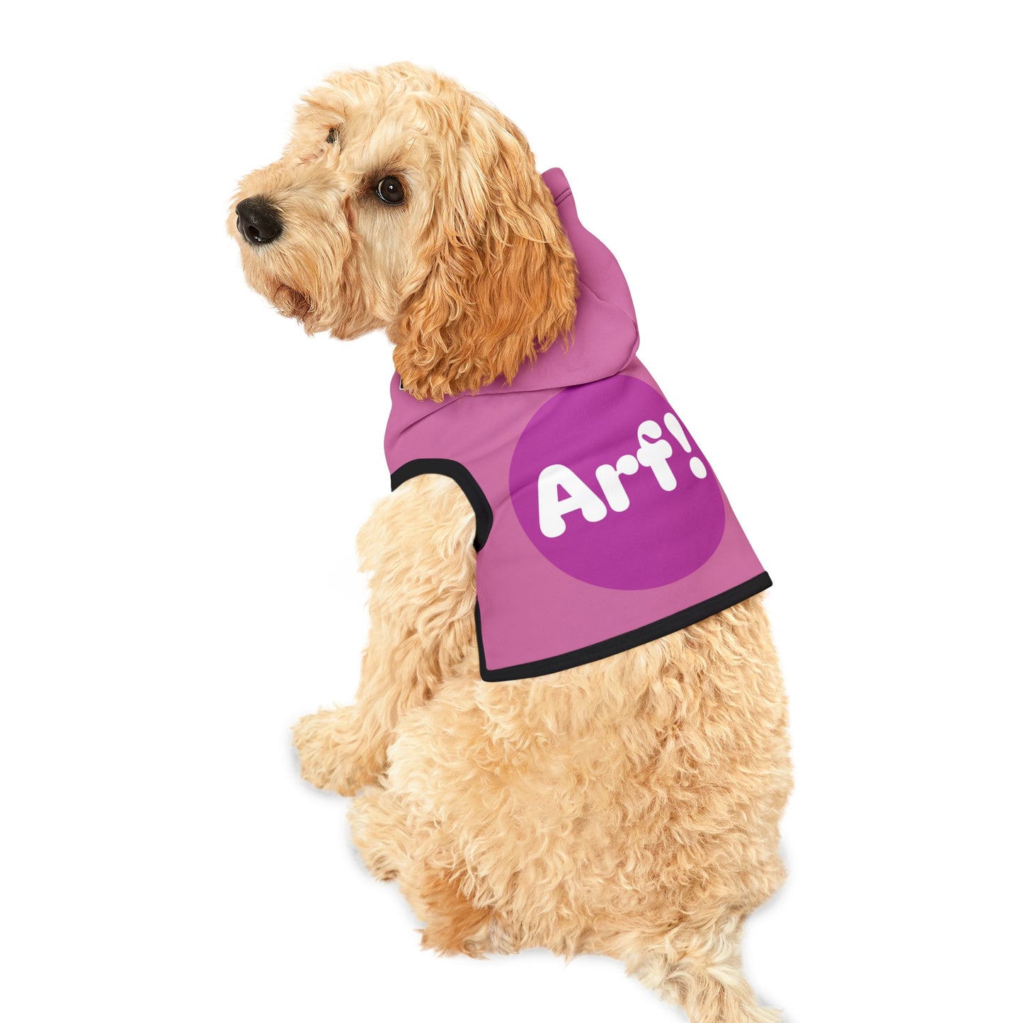 Pet Hoodie | "Arf!" (on Pink)
