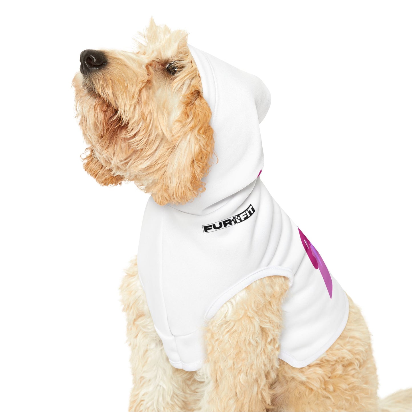 Pet Hoodie |  "Arf!" (on white)