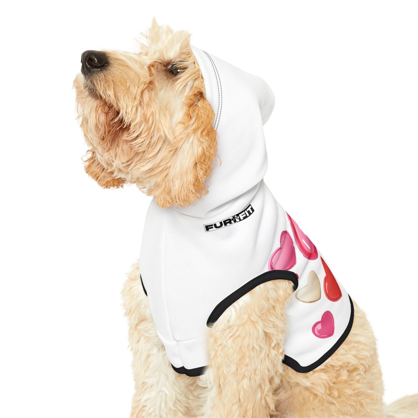 Pet Hoodie | "I Luv U" with Candy Hearts