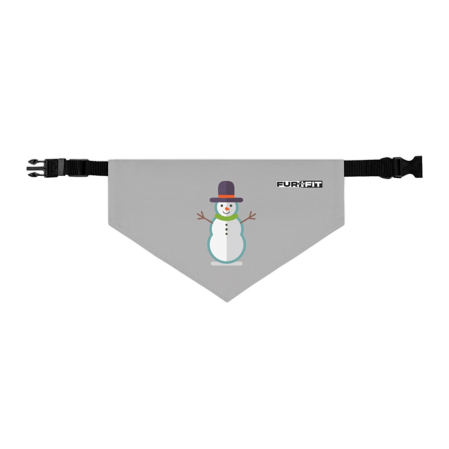 Pet Bandana Collar | "Snowman" (on Gray)