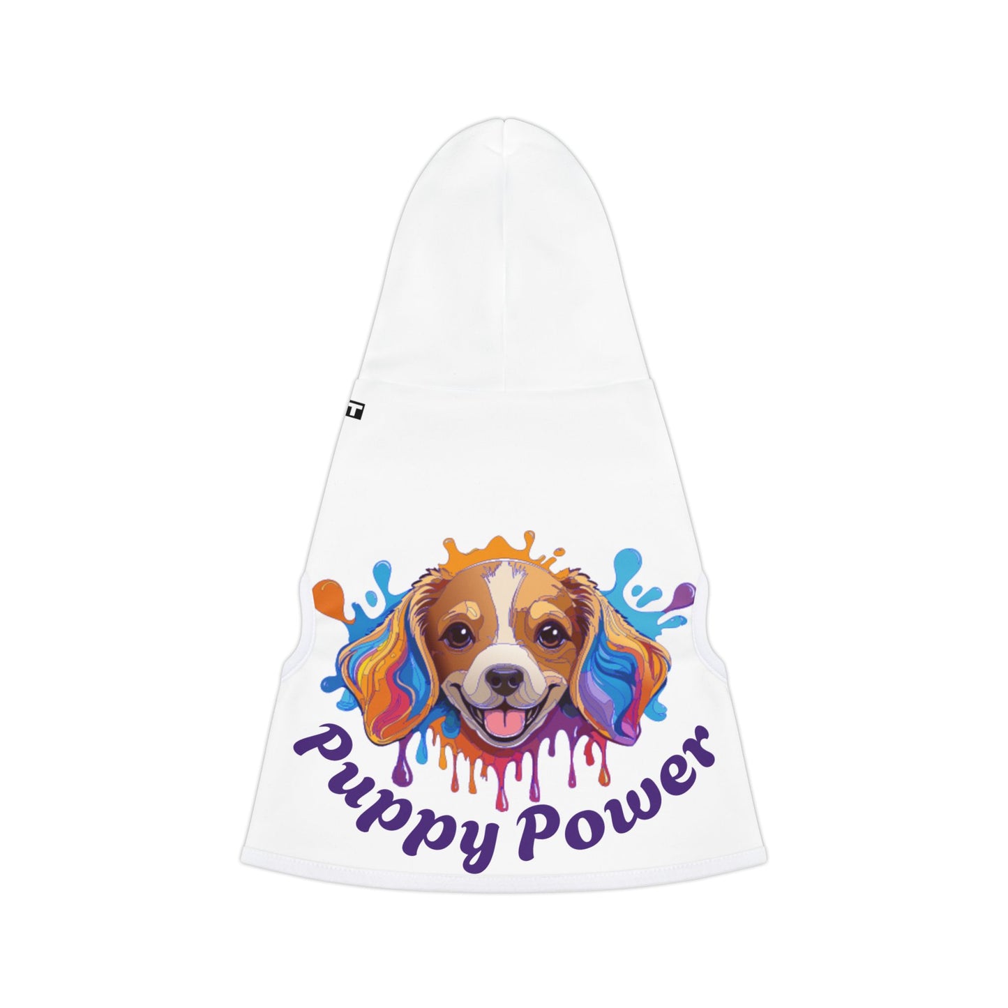 Pet Hoodie | "Puppy Power" (on White)
