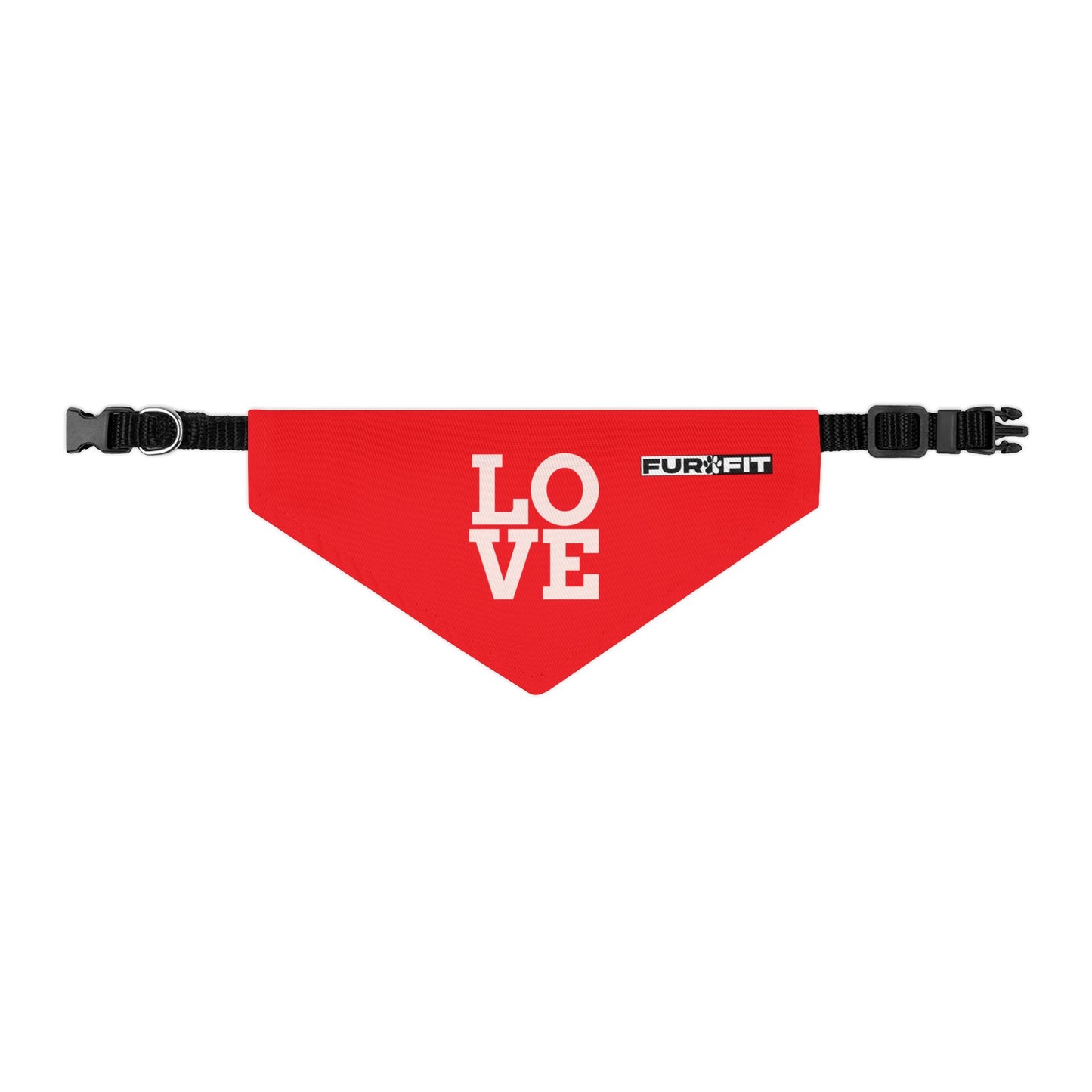 Pet Bandana Collar | "LOVE" (on Red)
