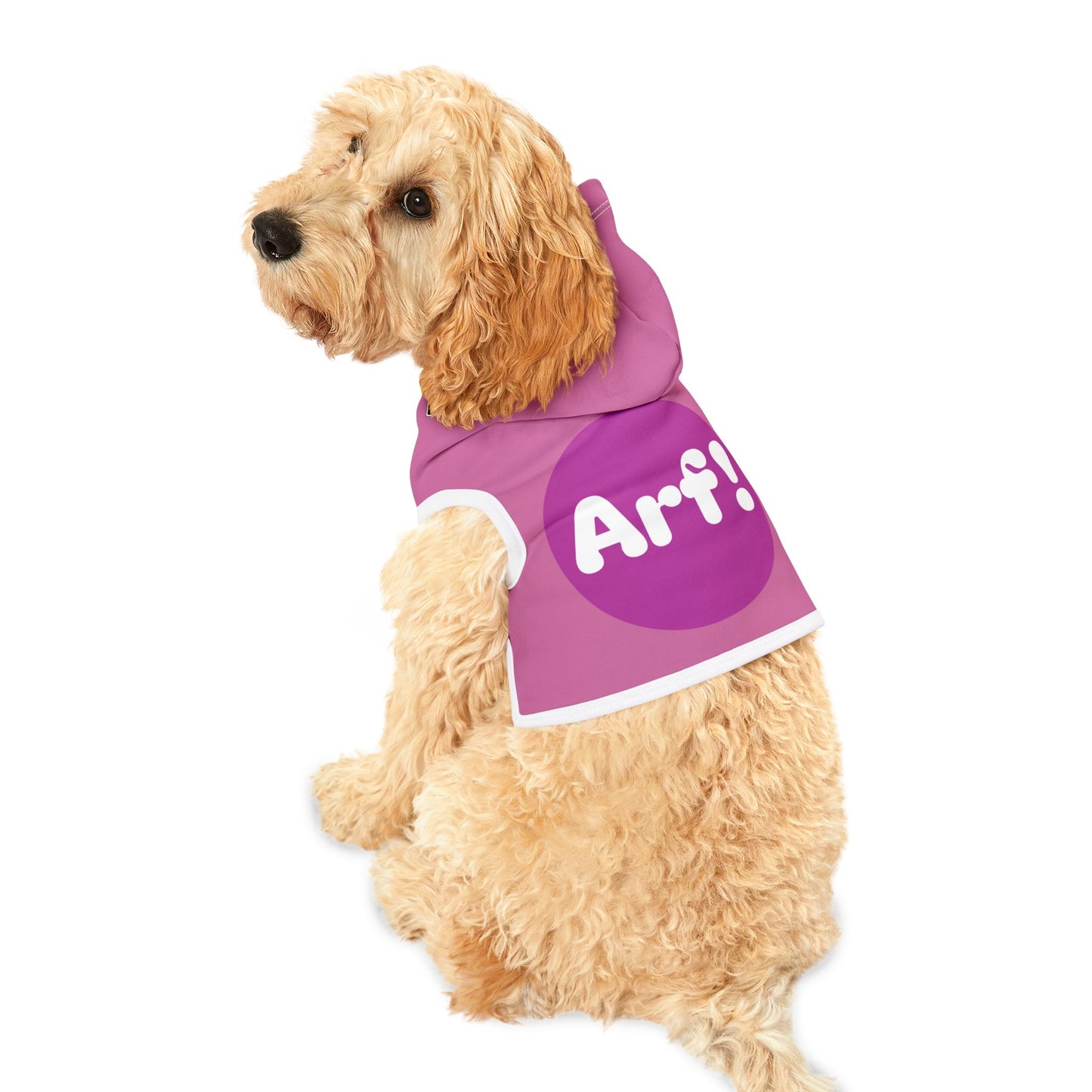 Pet Hoodie | "Arf!" (on Pink)
