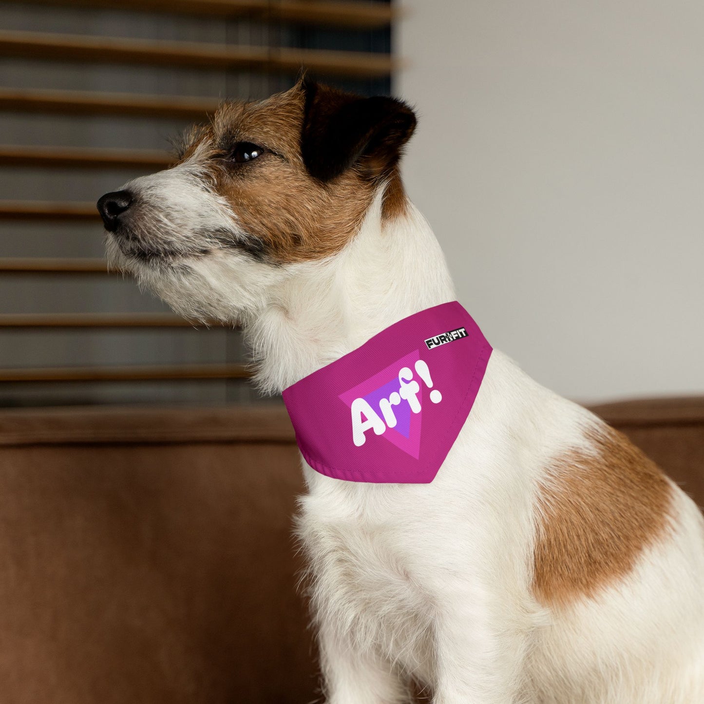Pet Bandana Collar | "Arf!" (on Pink)