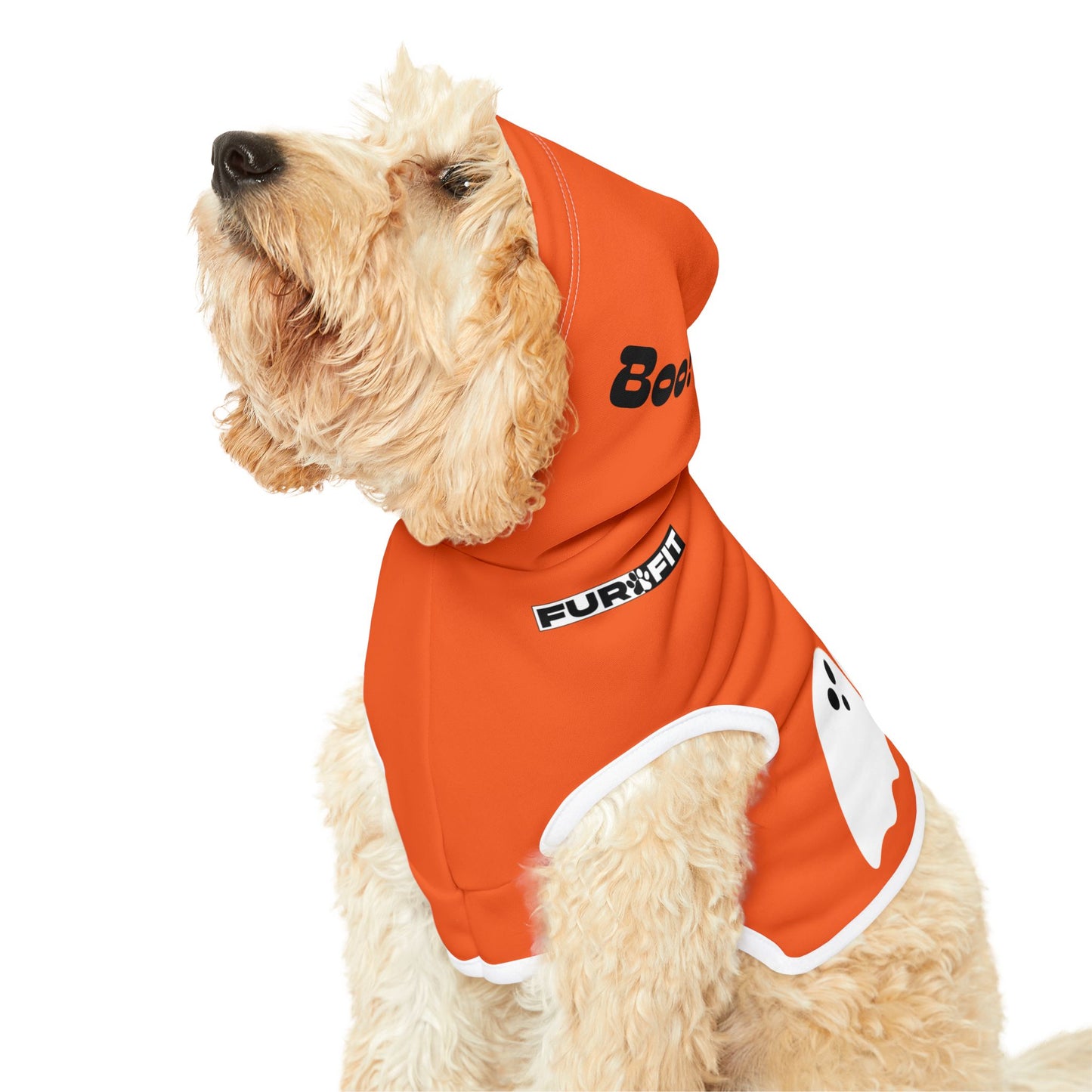 Pet Hoodie | Halloween design with Ghosts (on Orange)