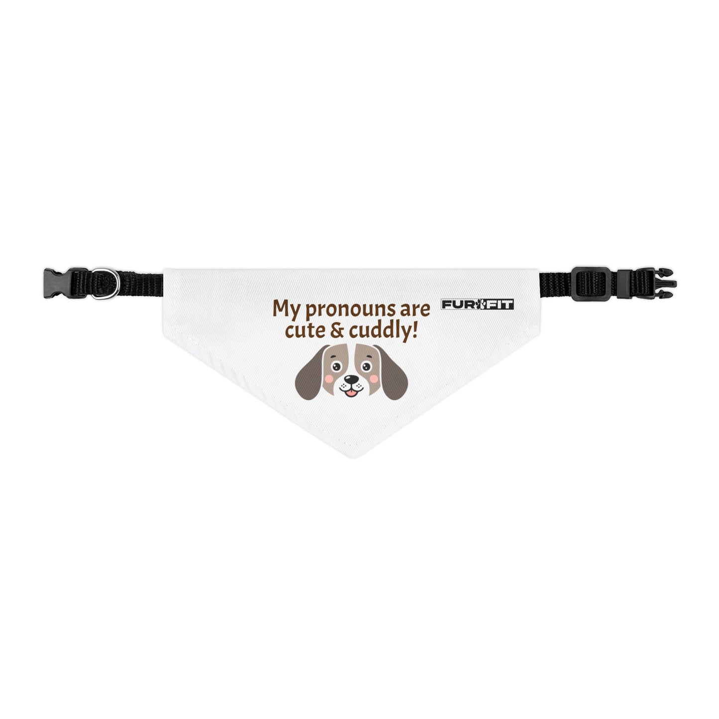 Pet Bandana Collar | "My pronouns are cute & cuddly"