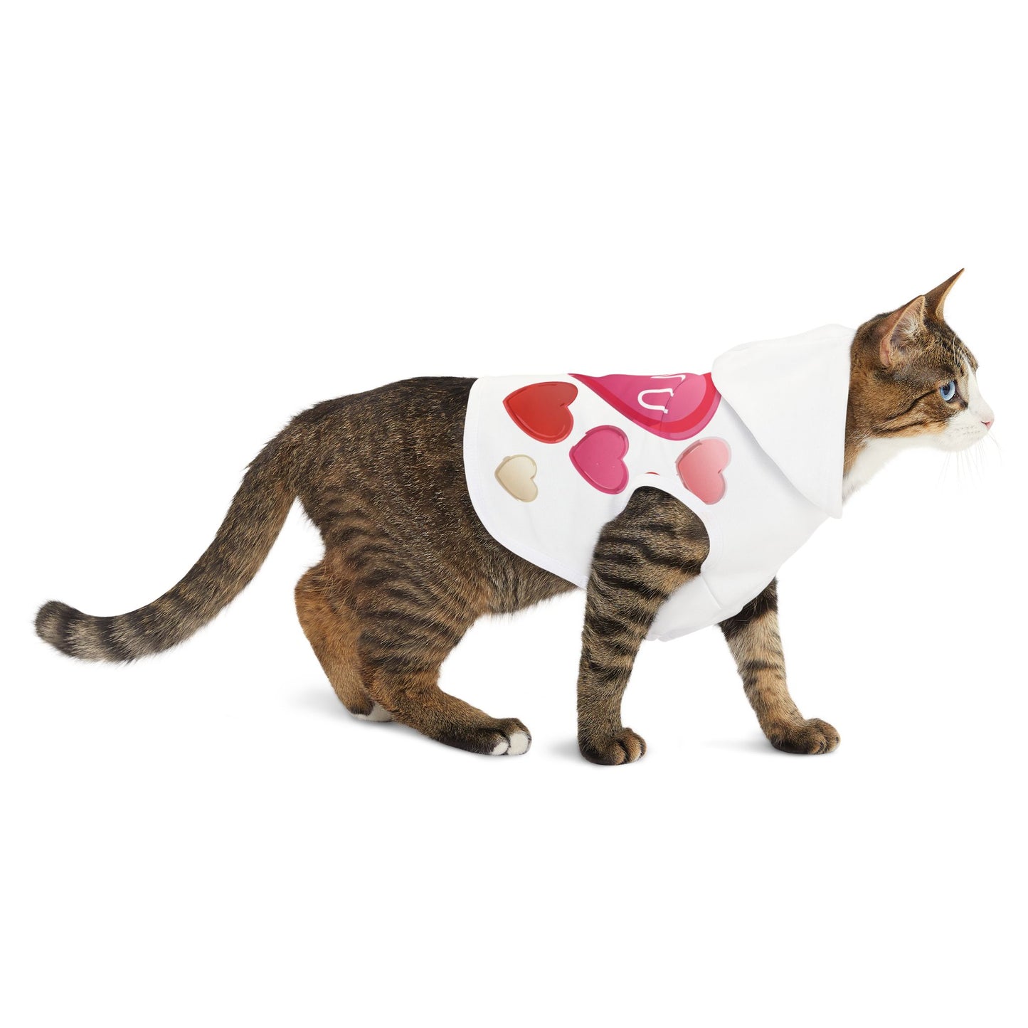 Pet Hoodie | "I Luv U" with Candy Hearts